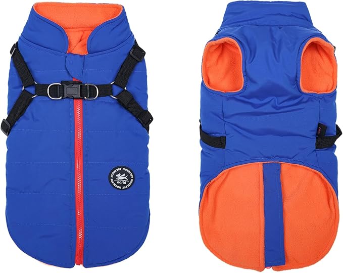 Norbi Dog Winter Jacket with Built-in Harness - Adjustable Warm Coats for Small to Large Dogs - Perfect for Cold Weather