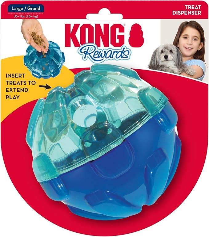 KONG - Rewards Ball - Ultra Durable Interactive Treat Dispensing Dog Toy - for Large Dogs