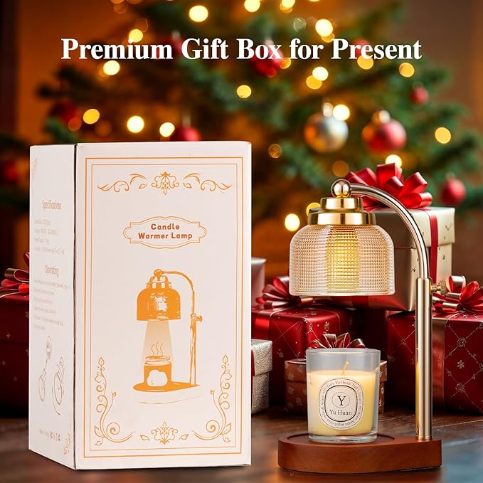 2 Pack Candle Warmer Lamp with Timer and Dimmer - Adjustable Height, Scent Within Minutes, Best Gifts for Women Mom, Wax Warmer for Jar Candles with 4 Replacement Bulbs