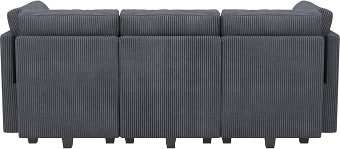 Belffin Modular Sectional Sofa Sectional Sleeper Sofa with Storages Sofa Bed Sectional Couches for Living Room (Dark Grey)