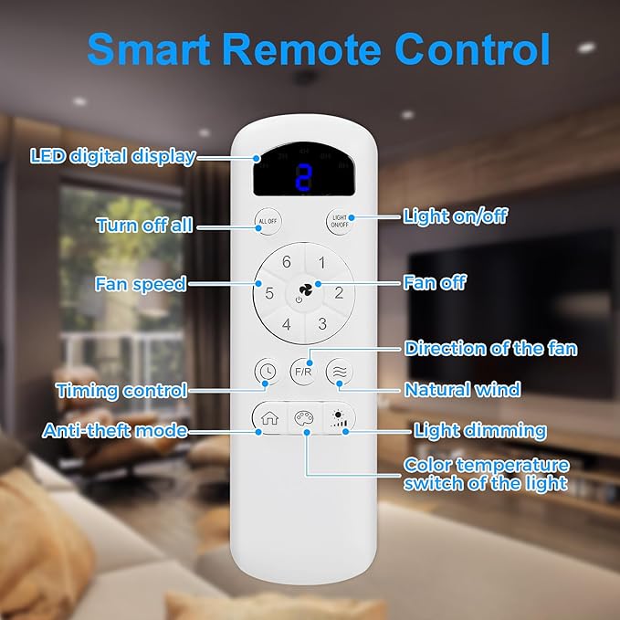 Sofucor 52 Inch Ceiling Fan with Lights, Low Profile Flush Mount Mordern Wood Ceiling Fan with Remote for Indoor Farmhouse Bedroom Living Room Outdoor Patio Porch, Reversible DC Motor, Noiseless