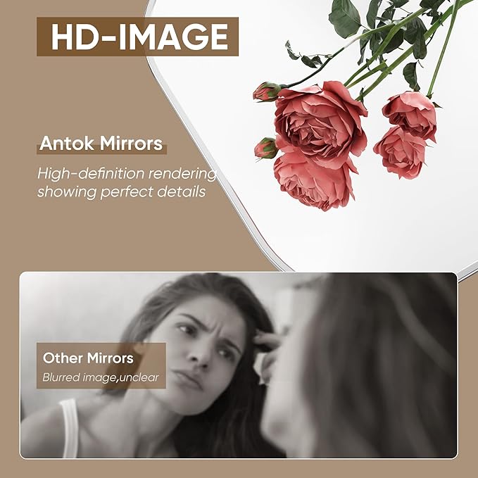 Antok Full Length Mirror, 71"x26" Floor Mirror Freestanding, Arched Floor Standing Large Mirrors Full Body Mirrors with Stand for Bedroom, Hanging Mounted Mirror for Living Room, Black