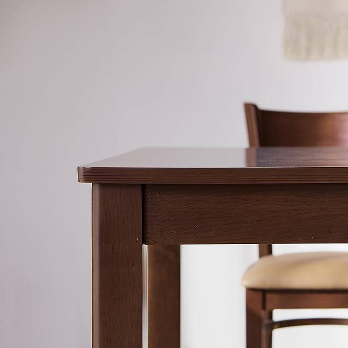 Livinia Cabin 45.3" Wooden Dining Table/Small Rectangular Modern Farmhouse Solid Wood Kitchen Table Desk (Walnut)