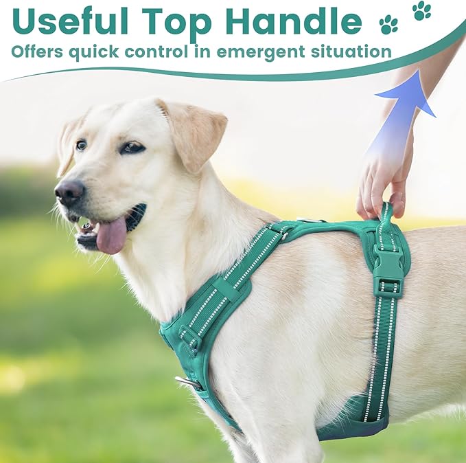 No Pull Dog Harness, Reflective Puppy Vest for Small Medium Large Sized Dog(MARRS Green,M)
