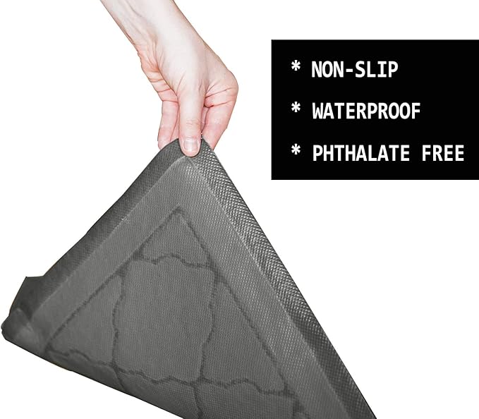 Cat Litter Mat, XL Size 47"X36" Litter Mat, Durable Trapping Rug, Non-Slip and Waterproof, Easy to Clean,Traps Litter from Litter Box(Extra Large Gray Khaki)