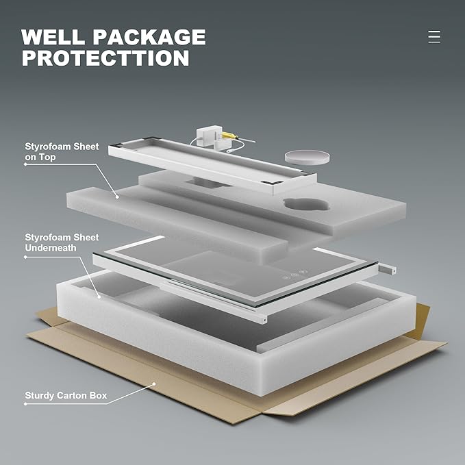 Hasipu Vanity Mirror with Lights, Lighted Makeup Mirror with 10X Magnification, Dimmable 3 Modes, Touch Screen Control, Led Makeup Mirror 17 x 22 Inch