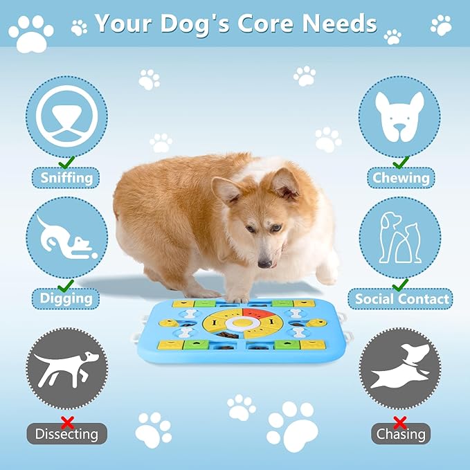 Dog Puzzle Toy & Treat Dispensing Puzzle Feeder for Mentally Stimulating, Interactive Dog Toy for IQ Training and Enrichment, Level 4 in 1 for Small/Medium/Large Dogs, Puppies, Pets