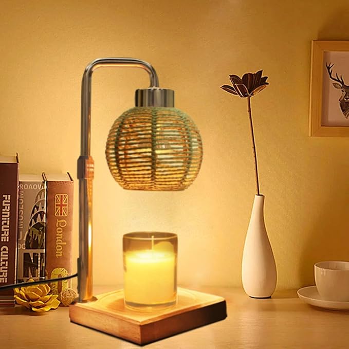 Candle Warmer Lamp - Electric Candle Lamp with Timer, Adjustable Dimmable & Height Wax Warmer Lamp for Melting Heating Small Jar Candles Scented Candle Warmer, Gifts for Home/Bedroom Decor(Gold)