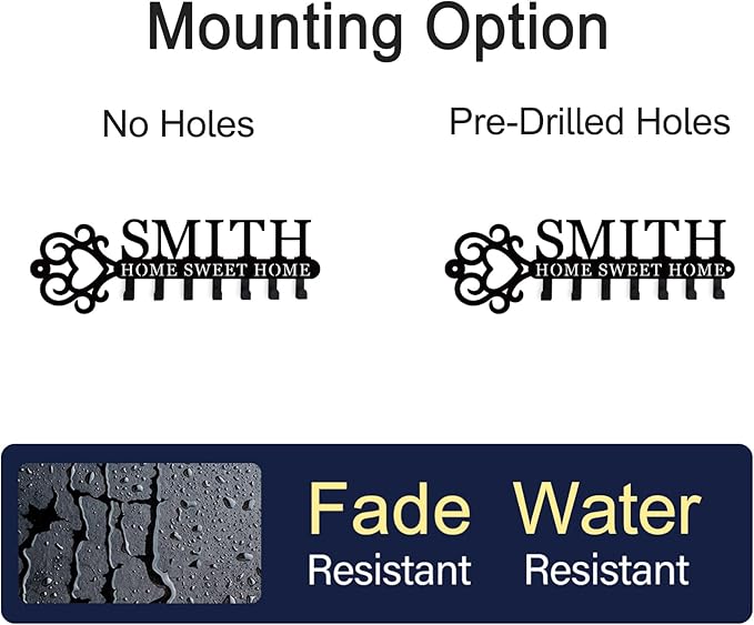 Personalized Key Holder Wall Mount, Customized Key Holder for Wall, Custom Keys Holder on Wall, Personalized Wall Mounted Key Holder Hooks Organizer Rack, Custom Key Rack