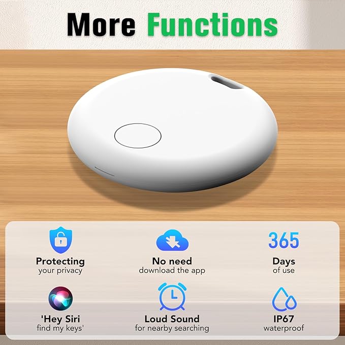 Air Tracker Tags-4 Pack: Smart Bluetooth Tracker, Item Finder Works with Apple Find My (iOS Only) App, Trakcer Tag Locator for Keys, Luggage, Satchel, Backpack etc. (Not for Android Devices)
