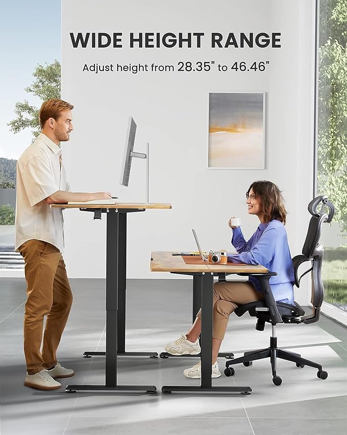 ErGear Electric 71 x 30 inch Standing Desk Workstation, Large Sit Stand up Desk, Memory Computer Home Office Desk, (Vintage Brown) Ships in One Box