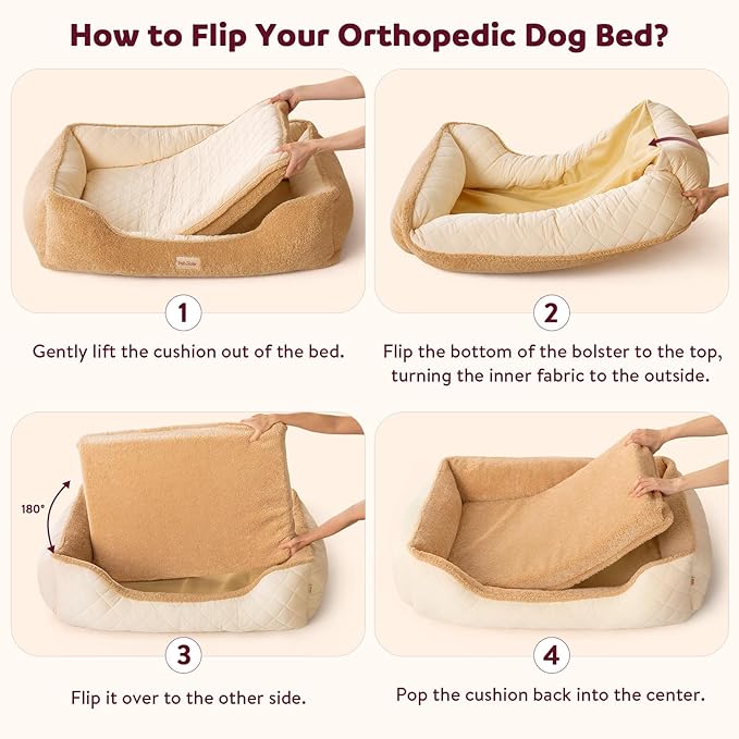 Cooling Orthopedic Large Dog Bed – Memory Foam Comfort for Big Dogs. Large Pet Couch w/Pillow, Non-Slip Bottom & Durable Zipper. Chew Proof Dog Crate Pad w/Indestructible, Waterproof & Washable Cover