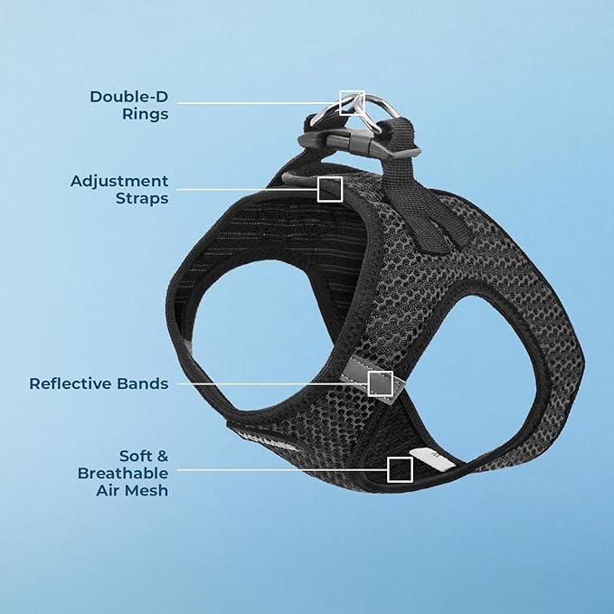 Best Pet Supplies Voyager Step-in Air Harness - All Weather Mesh, Reflective, No Pull Harness for Dogs, Cats - Secure with Hook & Loop Fastener, Buckle, Double D-Rings - Tone, S