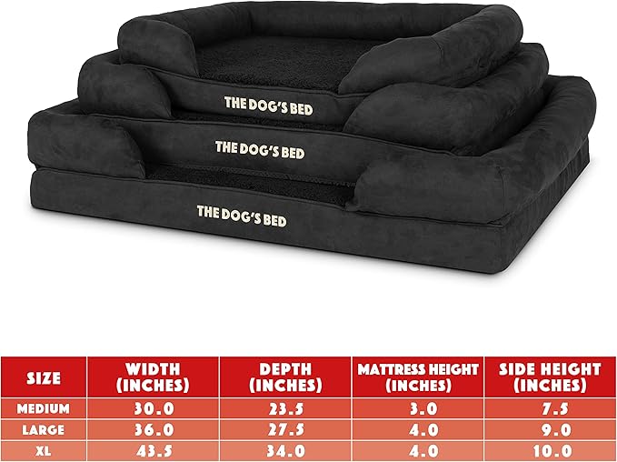 The Dog's Bed Replacement Outer Cover ONLY (Outer Cover ONLY - NO Bed, NO Waterproof Inner) for The Dog's Bed, Washable Plush Fabric, Medium (Black Plush)