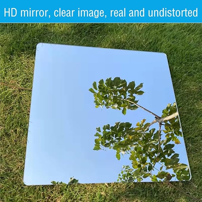 DARENYI 16"x12" Acrylic Mirror Sheet, Flexible Non Glass Body Mirror Tiles Large Self Adhesive Mirror Stickers for Bathroom Bedroom Home Wall Decor (2pcs)