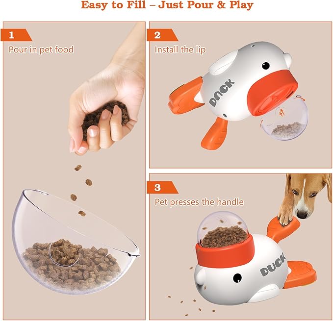 Dog Interactive Treat Dispenser Toy, Food Puzzle Slow Feeder (White)