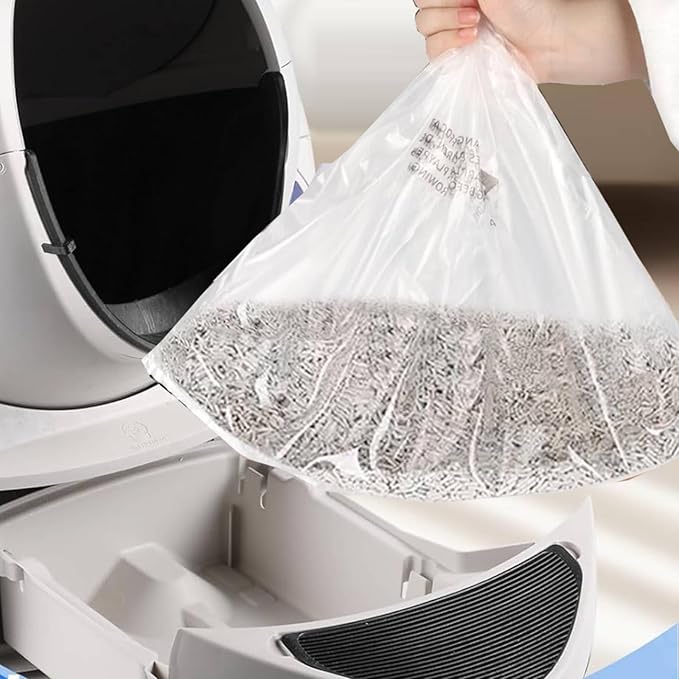 100 Count Waste Drawer Liners Bags Compatible with Litter R-obot 4 Waste Bags Cat Robot Litter Bags for most Litter Box Robot Models, 9-11 Gallons Litter Box Liners