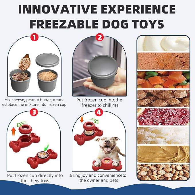 Frozen Dog Treat Holder for Aggressive Chewers - Interactive Dispensing Toy Enrichment Keep Them Busy, Fillable Chew Toy for Teething with Mold|Mess-Free|Easy to Clean