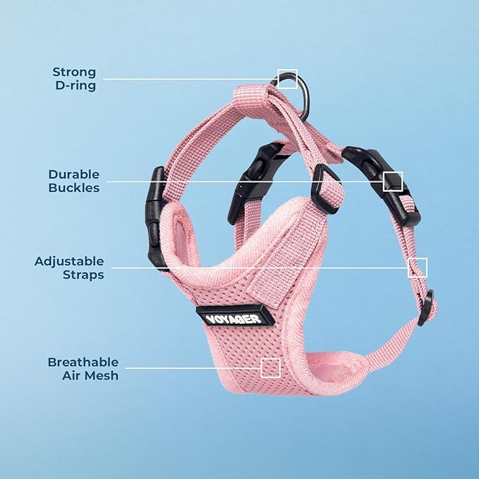 Voyager Step-in Pet Harness - All Weather Mesh, Adjustable Step in Harness for Cats and Dogs by Best Pet Supplies - Pink, XL
