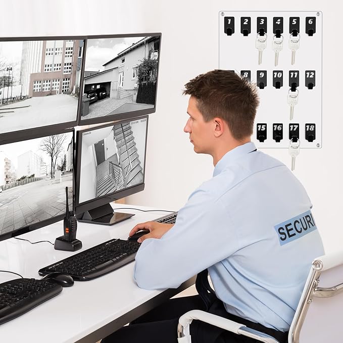 Acrylic Key Board with 18 No. Hooks Wall Mount Key Rack Holder Hanger Storage Collection for School, Garage, Car Dealer, Office, Hotel, Real Estate(Transparent)