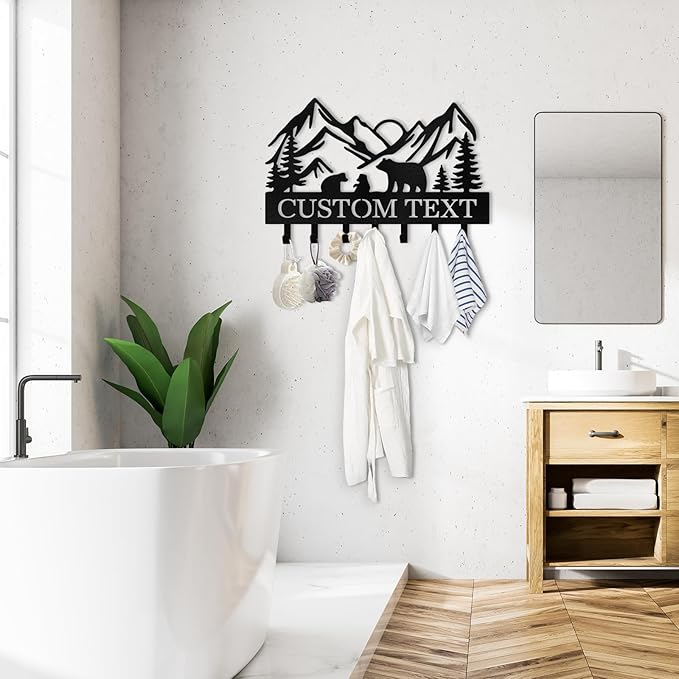 Personalized Metal Key Holder Wall Mount, Custom Name Camper Key Holder for Wall, Camper Decor, Key Organizer Rack for Entryway Front Door Hallway Office, Housewarming Gifts Color05