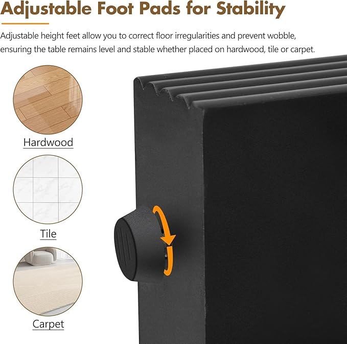 55'' Fluted Console Table with Drawers, Wood Modern Curved Entryway Table with Storage and Rounded Silhouette for EntryWay, Hallway, Foyer (Black)