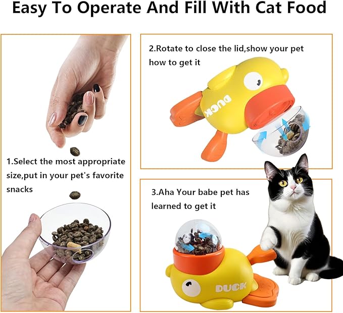 Duck Treat Dispenser for Dogs to Train Problem-Solving Skills,Dog Slow Feeder Puzzle Toy Prevents Bloating,Interactive Treat Dispensing Toy for Medium and Small Cats,Dogs,Other Pets