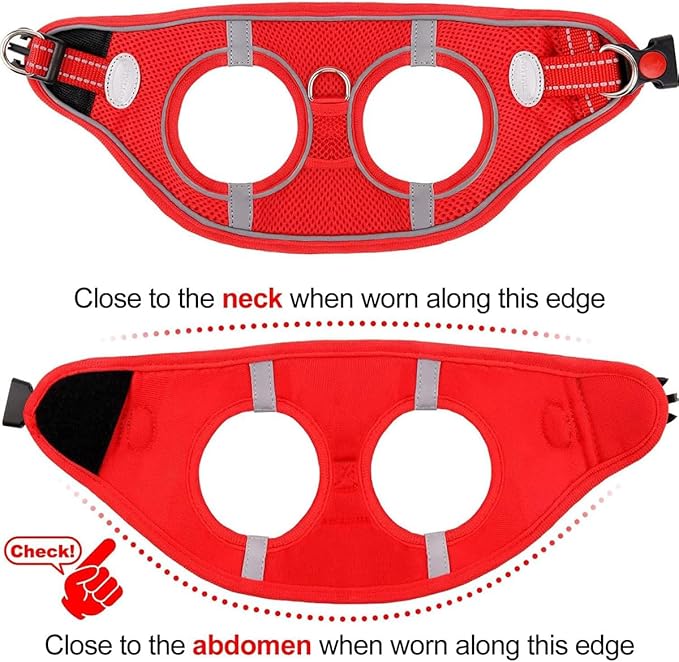 Joytale Small Dog Harness, Breathable Mesh Step-in Vest, Reflective Soft Padded Harnesses for Small and Medium Dogs, Red, M