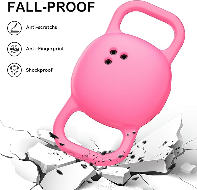 DDJ for Tile Life360 Sticker (2024) Tracker Cat Collar Case, 2-Pack Silicone Anti-Lost Protective Cover Tile Tracker Holder for Dog & Pet Collars, Durable, Easy Installation, Lightweight, Neon Pink