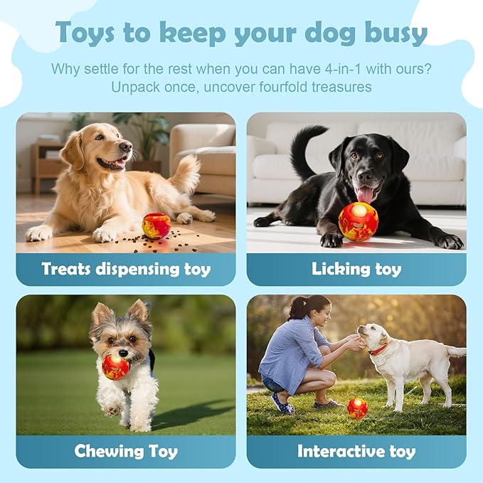 Dog Frozen Treat Toy, Slow Food Training to Relieve Boredom and Stimulating, Interactive Treat Dispensing Dog Toy, Interactive Chew Toys, Super Easy to Open Clean, for Small Dogs 10-30lbs.