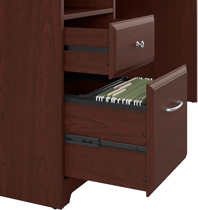 Bush Furniture Cabot 60W Computer Desk with Drawers in Harvest Cherry, Workstation and File Storage, Desktop with Organization Solutions for Home Office