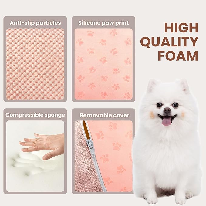 Dog Stairs for Small Dogs, 3 Tiers High Density Foam Dog Ramp, Extra Wide Non-Slip Pet Steps for High Beds Or Couch, Soft Foam Doggie Ladder for Dogs Injured, Older Pets, Small Cats