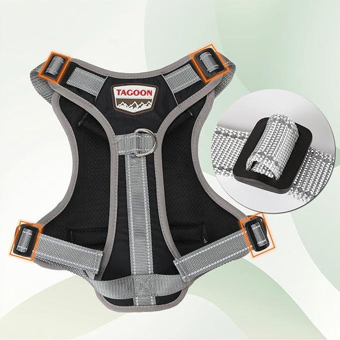 Adjustable Dog Vest Harness, No Pull Vest with Handle, Training for Walking, Running, Medium Size Fits Neck 18-21 Inch and Chest 20-26 Inch, Black, M