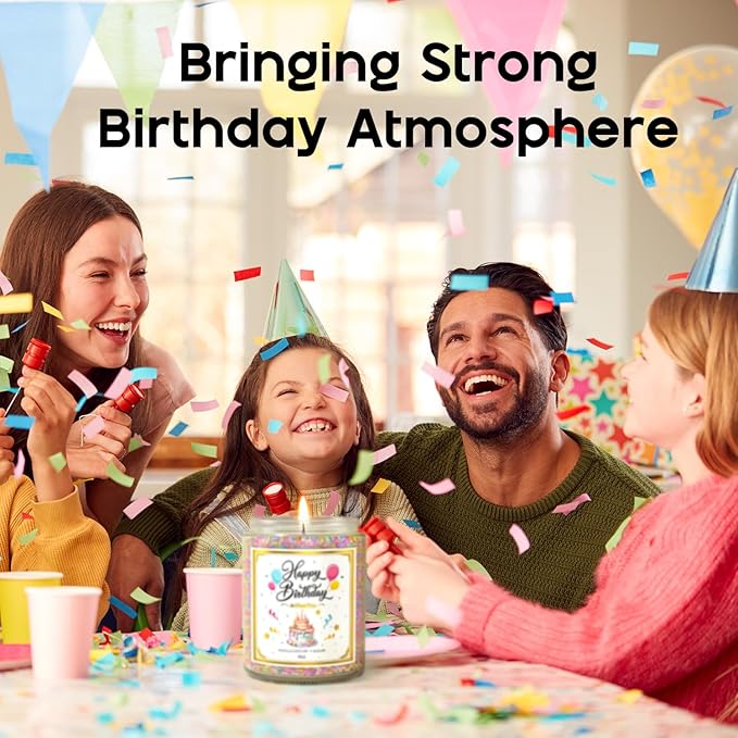Birthday Candles Gifts for Women, Birthday Gifts for Women Men, 9 oz Happy Birthday Candle with Vanilla Birthday Cake Scent, Women Friendship Ideas