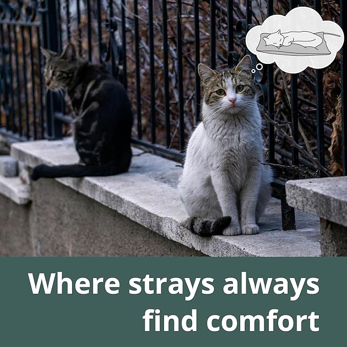 Outdoor Heated Cat Bed, Soft Pet Heating Pad with Steel-Wrapped Cord, Outside Pet Warmer for Feral Cats and Dogs, 15.7" x 11.8", 30 Watts