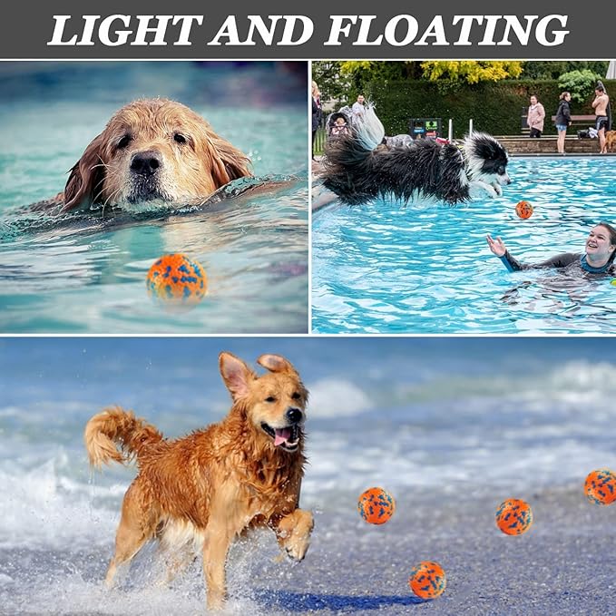 Indestructible Floating Bouncy Balls for Small Breed Dogs - Lightweight, Durable, Odourless - 2.5" - 3 Pack