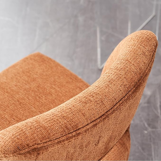 VKNOW Wooden Dining Chairs Set of 4, Modern Fabric Upholstered Dining Room Chair Kitchen Chairs, Farmhouse Dinner Chair for Kitchen Dining Room, Orange