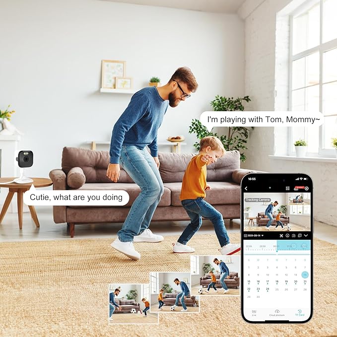 2.4G/5G Security Camera Indoor, 2K Pet Camera Indoor with Phone App, Foldable WiFi Baby Camera Motion Detection, Two-Way Talk, IR/Color Night Vision