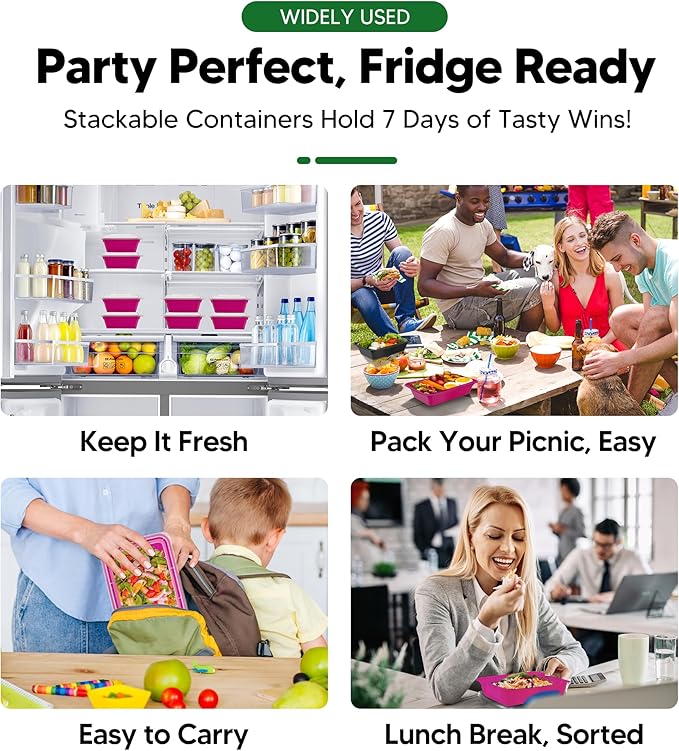 50 Pack Meal Prep Containers with Lids 38oz - BPA-Free, Reusable, Leakproof Food Storage Containers - Microwave/Dishwasher/Freezer Safe, To Go Take Out Plastic Food Storage Pans(Red)