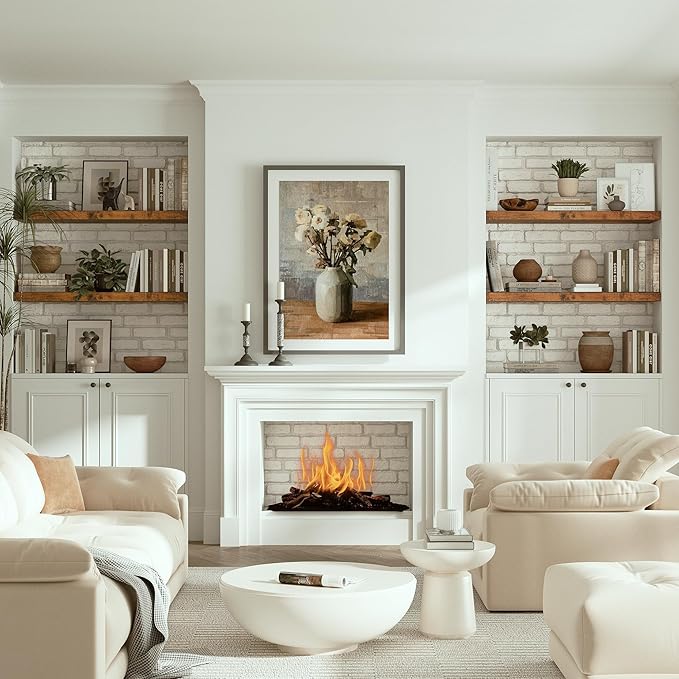 Vivelove Floating Shelves 10 inches Deep, 36x10 Shelves for Room,Wall Shelves for Bedroom, Living Room, Kitchen, Office, Bathroom Farmhouse Shelf, Home Decor with Invisible Bracket, Rustic Brown