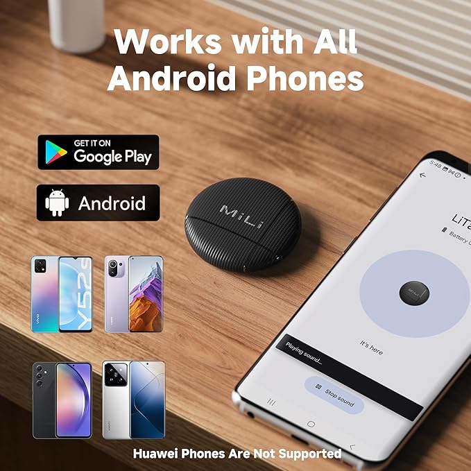 LiTag - Bluetooth Tracking Tag for Android. Smart Tracker for Google Find My Device (Find Hub) App. Item Finder Locator for Keys, Luggage, Suitcase, Backpack, Purse (4 Pack)