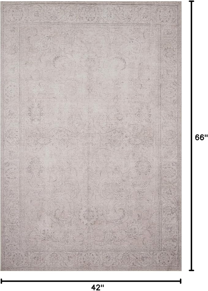 Loloi Loren Collection LQ-12 Sand 3'-6" x 5'-6" Accent Rug
