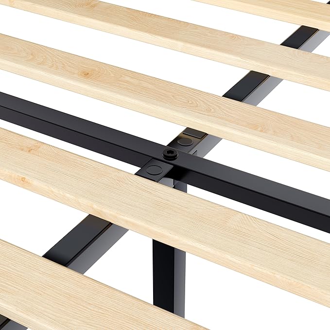 Twin Bed Frame with Headboard, Boucle Bed Frame, Soft Upholstered Platform Cloud Bedframe with Footboard, Solid Wood Legs, Solid Wooden Slats Support, No Box Spring Required, Easy Assembly