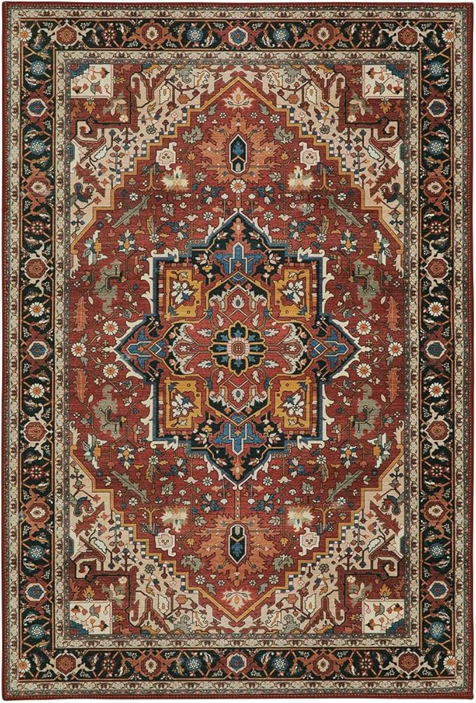 Moynesa Ultra-Thin Washable Area Rug - 2x3 Small Kitchen Rug for Entryway Mat, Oriental Non-Slip Non-Shedding Indoor Floor Carpet for Bathroom Sink Bedroom Living Room Coffee Table Hardwood Floors