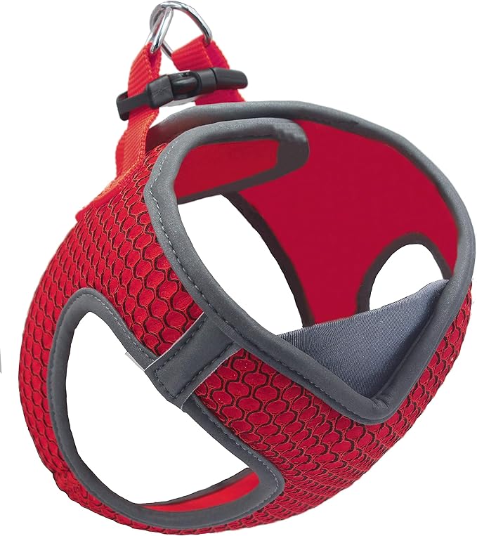 DOCO Dog Harness (Chest 13.5"-14", Weight 4–6 lbs) Athletica Adjustable Heavy Duty No Choke Puppy Vest for Extra Small Dogs Lightweight Air Mesh, Reflective, Puppy Essentials – Red, X-Small