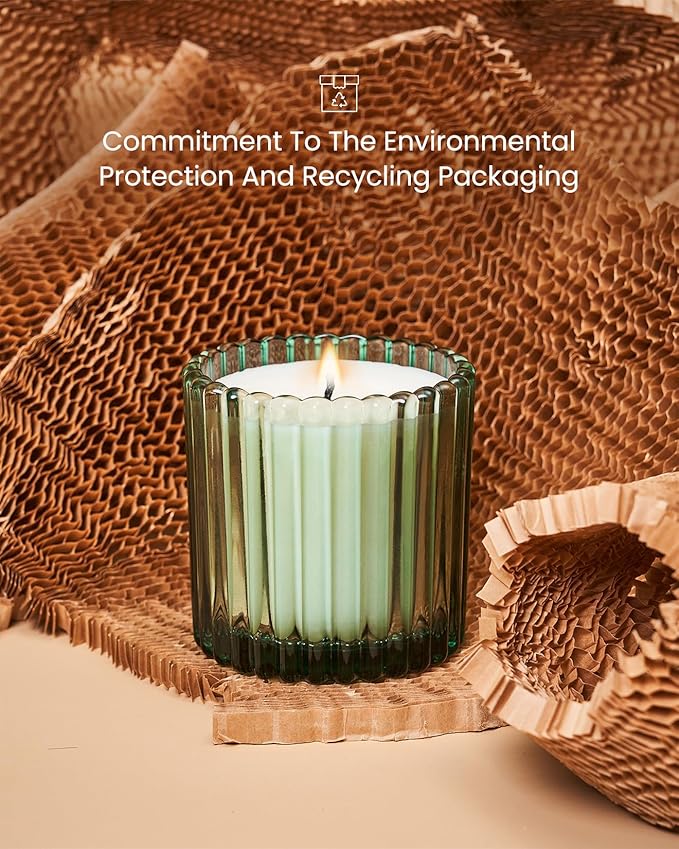 M&SENSE Frosted Pine Amber Scented Candles, 9.2 Oz 60 Hours Burning Time Soy Candle, Christmas Fall Gifts for Home Decor, Up to, Natural Soy Wax Relaxing Aromatherapy Candle