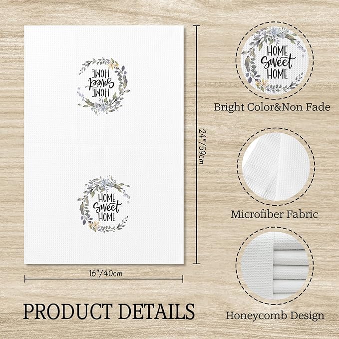 Voatok Home Sweet Home Garland Bath Towel,Family Sweet Gifts Decorative Towel,New Home Housewarming Decor,Mom Gifts