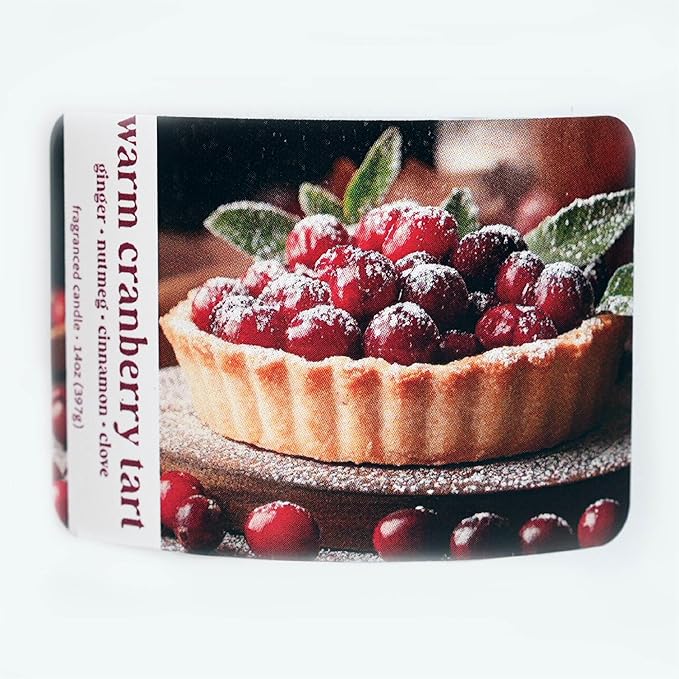 Colonial Candle Holiday Scented Candle, Warm Cranberry Tart, 14 oz - Made in The USA