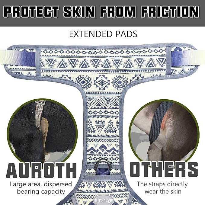 AUROTH Tactical Dog Harness for Large Dogs No Pull Adjustable Pet Harness Reflective K25 Working Training Easy Control Pet Vest Military Service Dog Harnesses