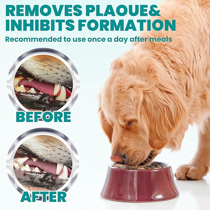 Dental Care Finger Wipes 120 Counts,Teeth Cleaning Finger Wipes for Dogs & Cats,Reduces Plaque & Supports Oral Freshness, Unscented